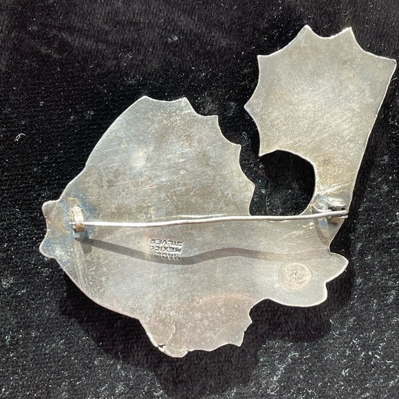 Antique Mexican signed turquoise silver sea creature brooch - Picture 5 of 7